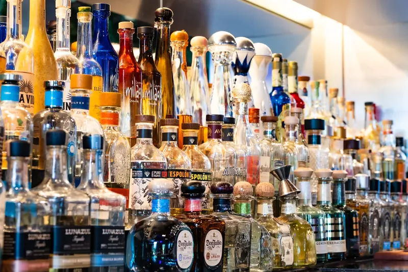 The tequila wall at Viva Olathe